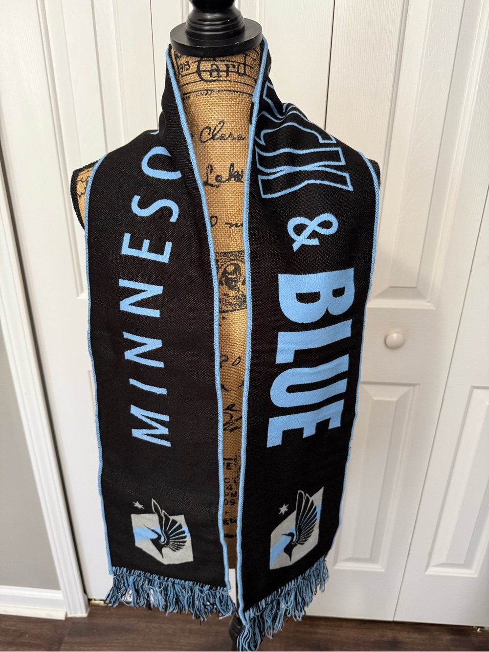 Minnesota Loons Soccer Black and Light Blue Fan Scarf